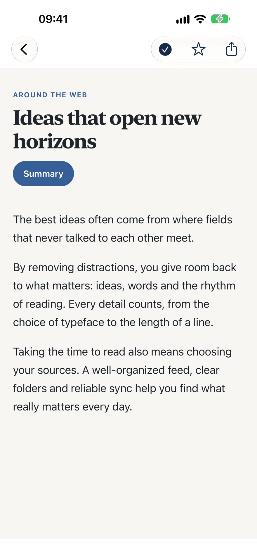 Reader mode — iPhone