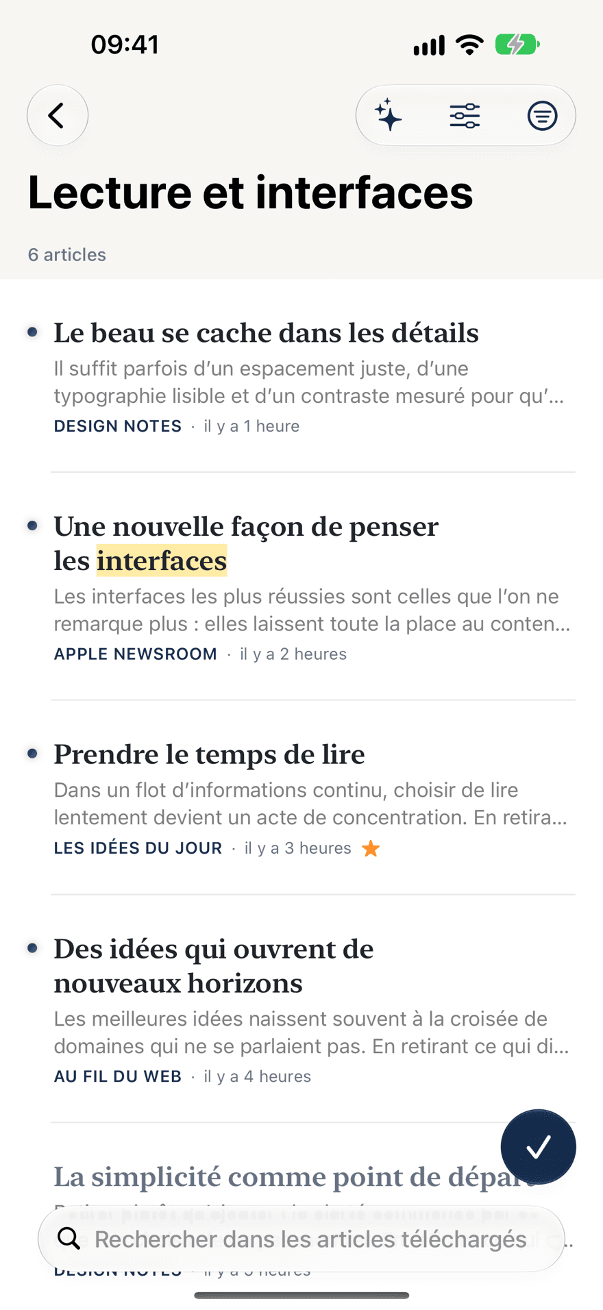 Dossiers intelligents — iPhone