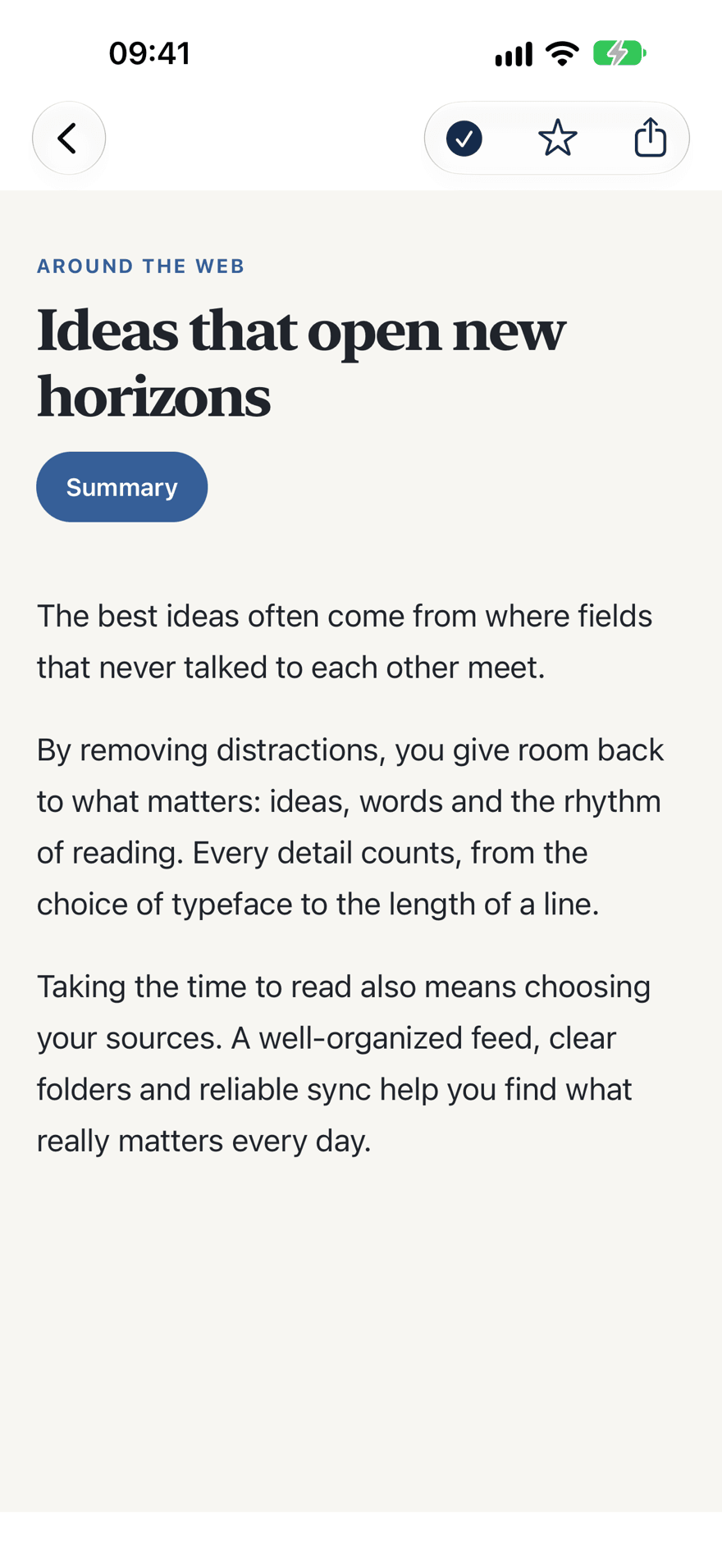 Reader mode — iPhone