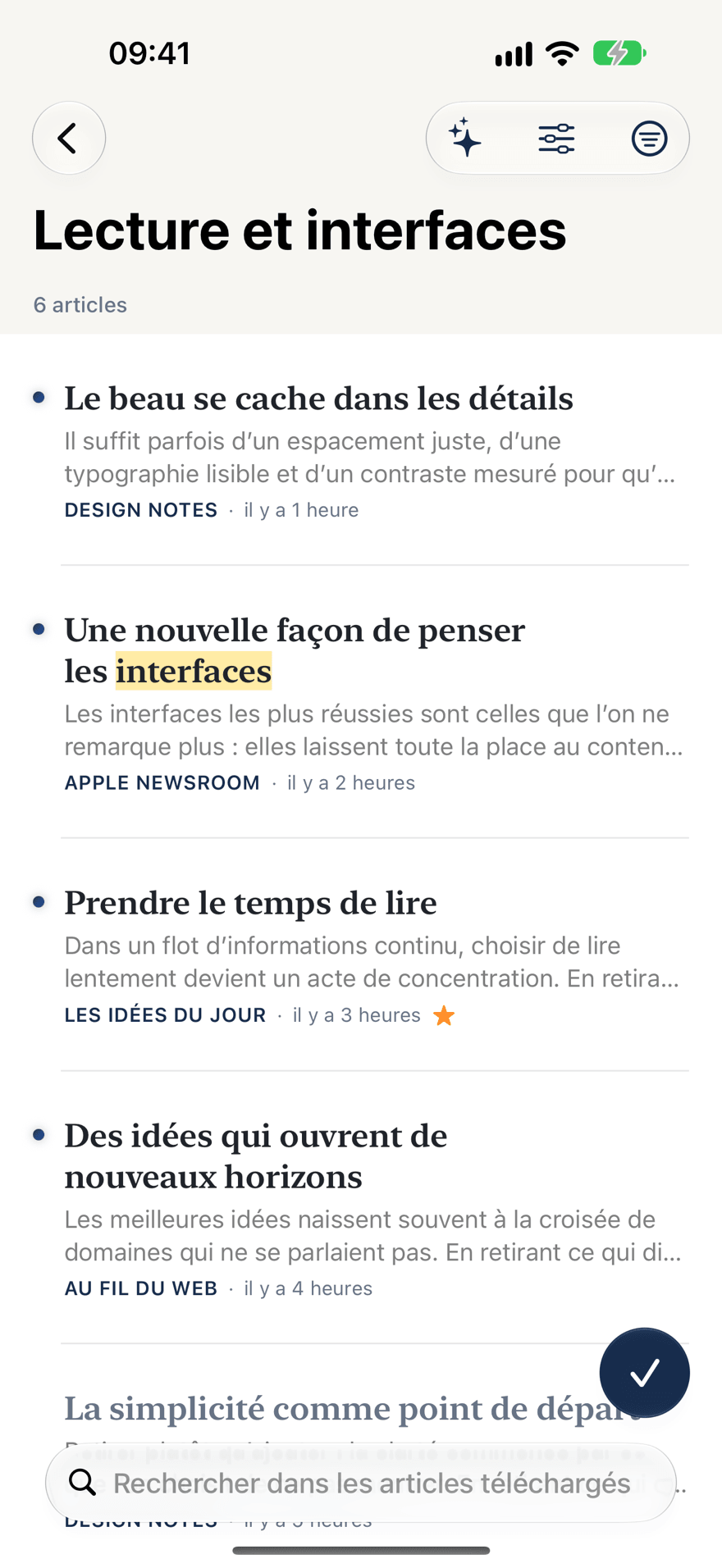 Dossiers intelligents — iPhone